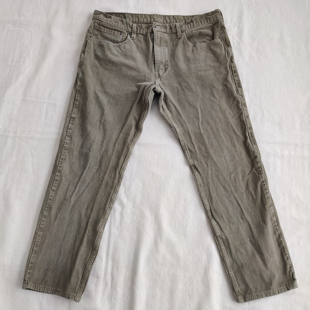 Levi's‎ 502 Corduroy Pants 36x27 Beige Chino Pinwale Cord Stretch (Tag 36x32)
